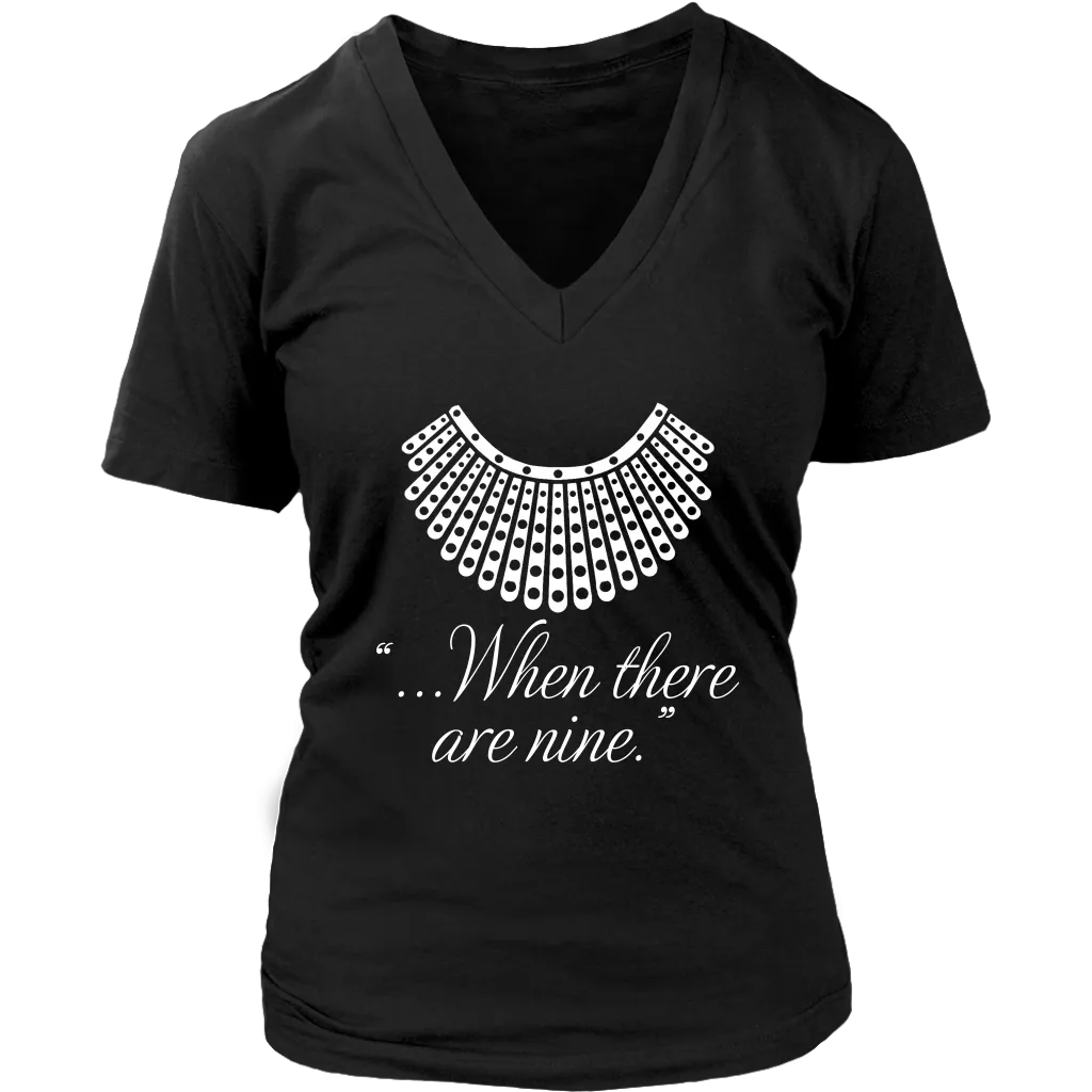 "When there are nine" V-neck Tshirt