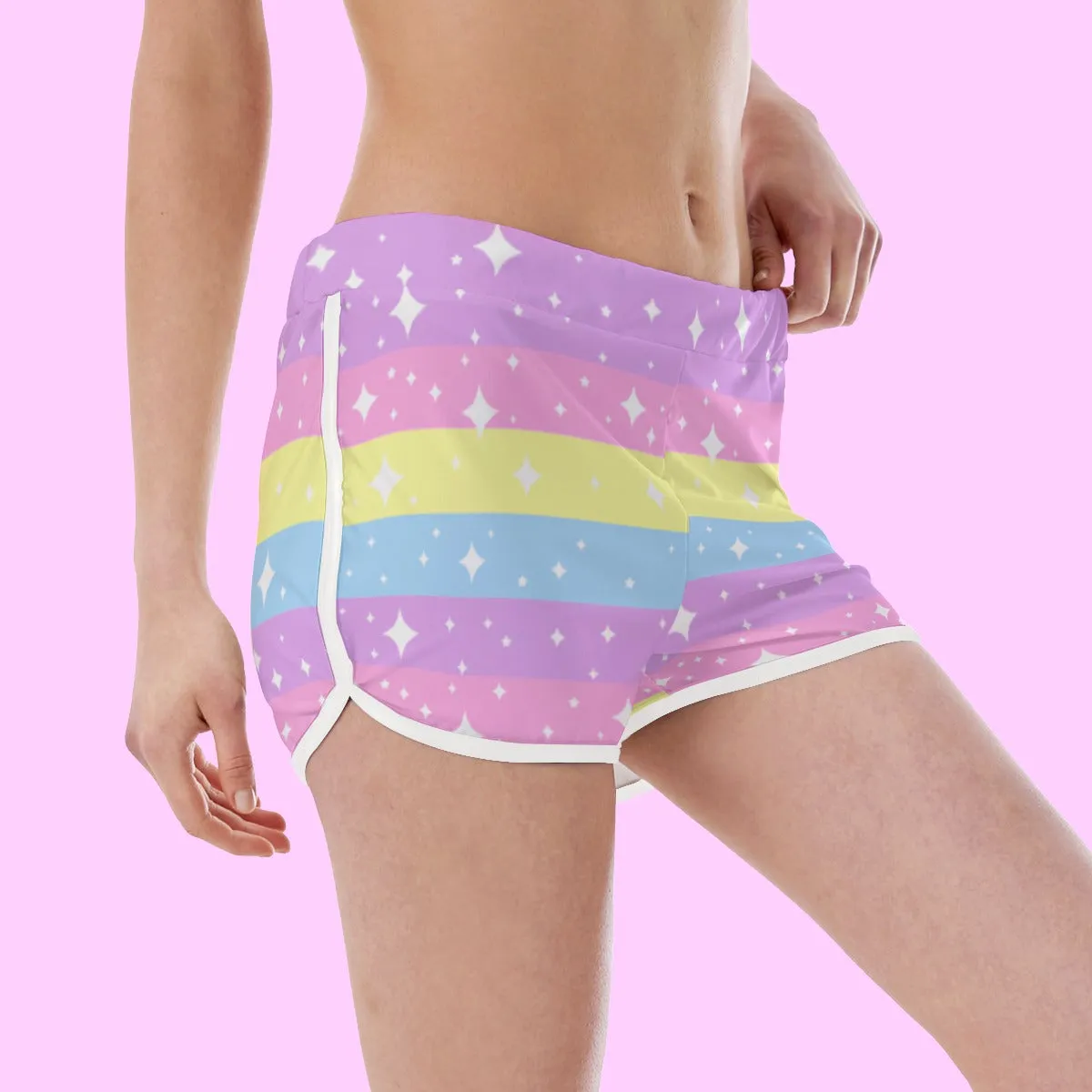 Rainbow Ribbon Women's Sporty Shorts