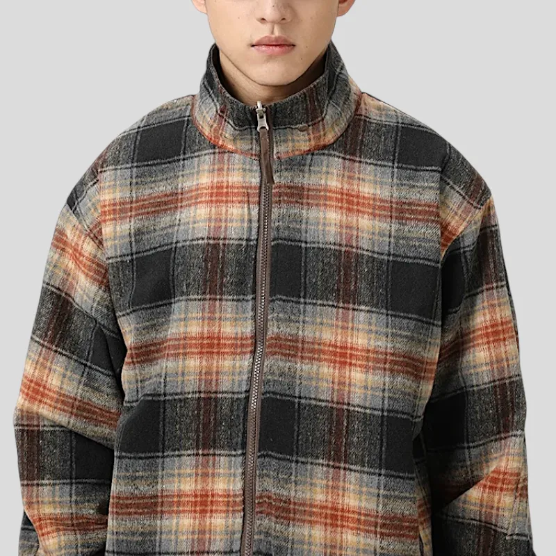 Reversible flannel to water resistant bomber jacket