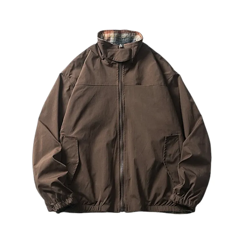 Reversible flannel to water resistant bomber jacket