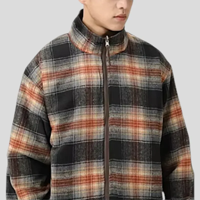 Reversible flannel to water resistant bomber jacket