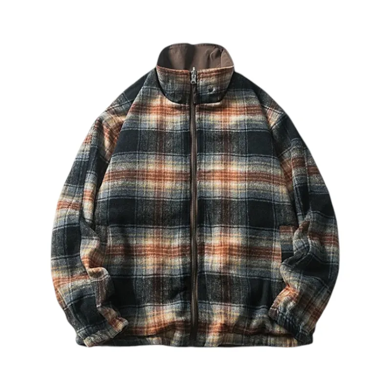 Reversible flannel to water resistant bomber jacket