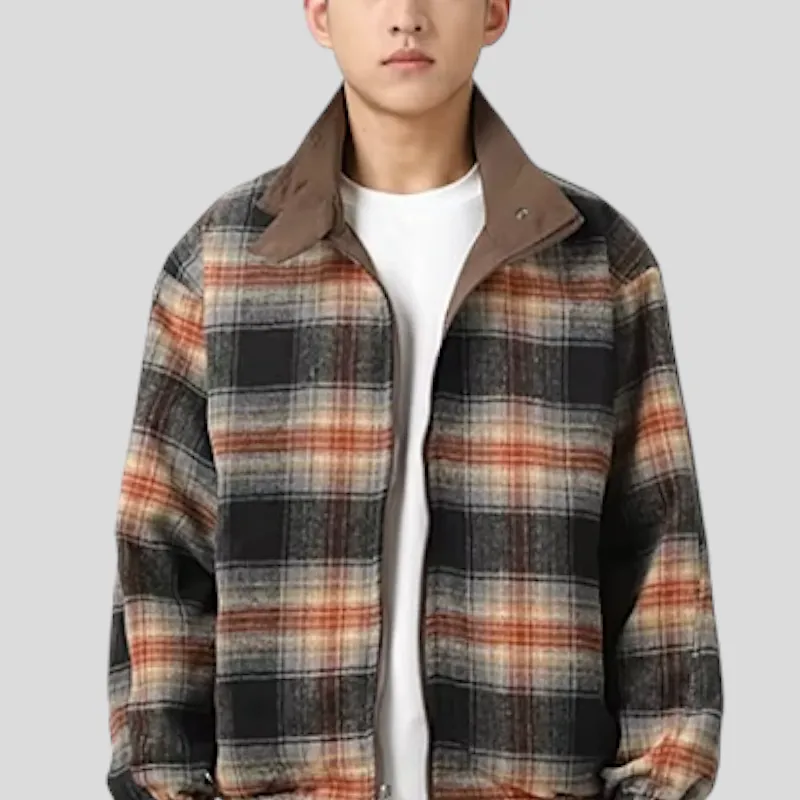 Reversible flannel to water resistant bomber jacket