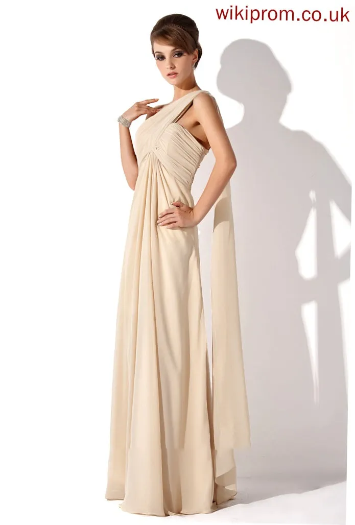 Ruffle Floor-Length Mother of the Bride Dresses the Empire One-Shoulder Dress Chiffon Bride With Mother Cheryl of