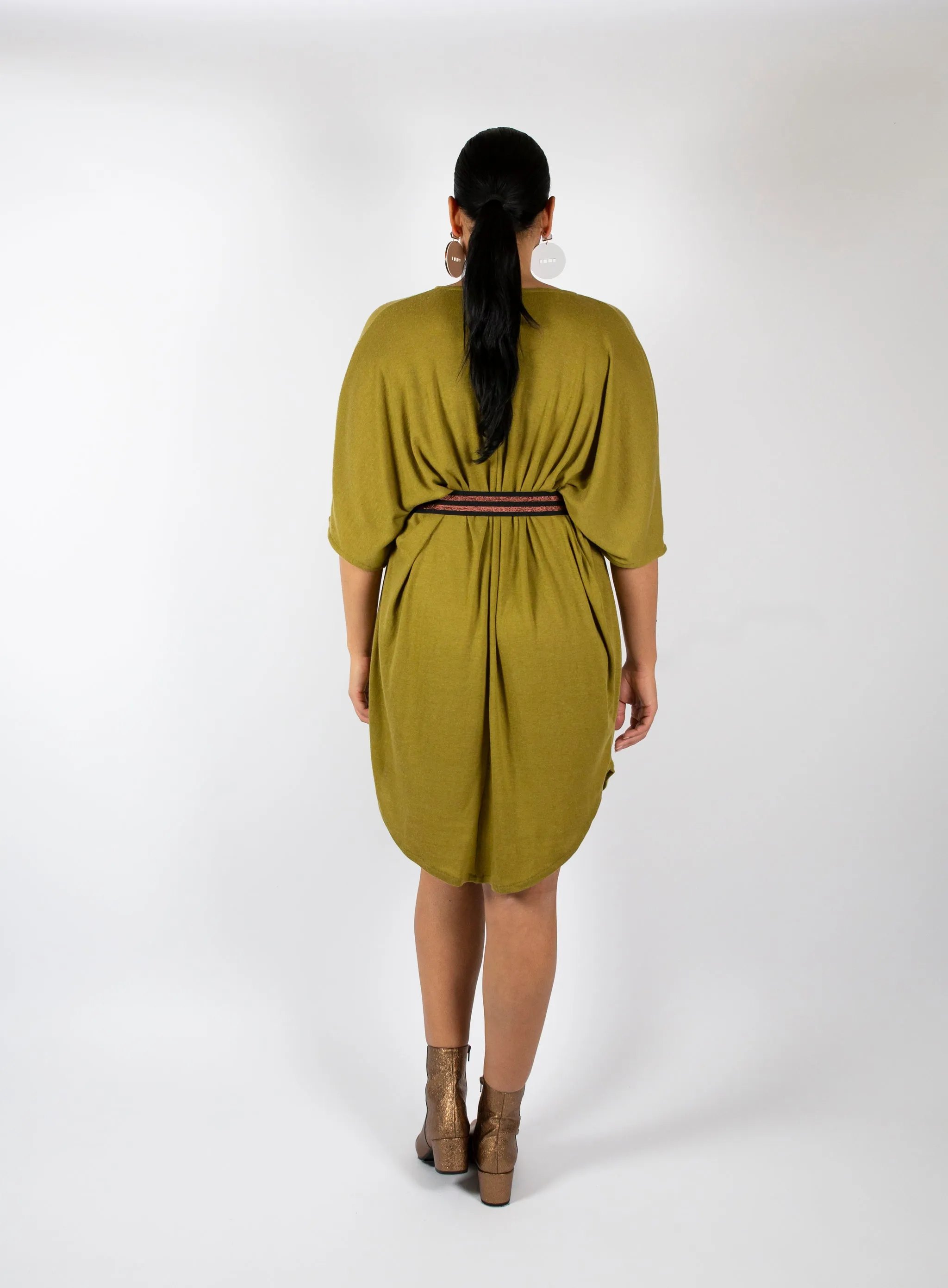 Smokin' Hot Cowl Dress - Olive