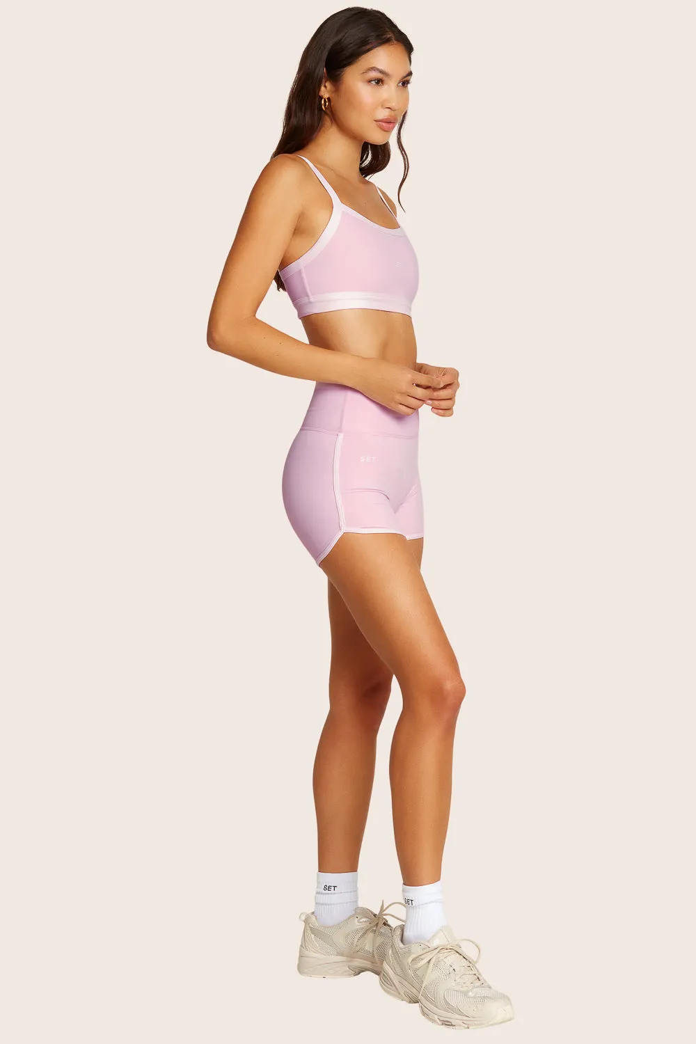 SPORTBODY® STRIPE SHORTS - PRIMROSE