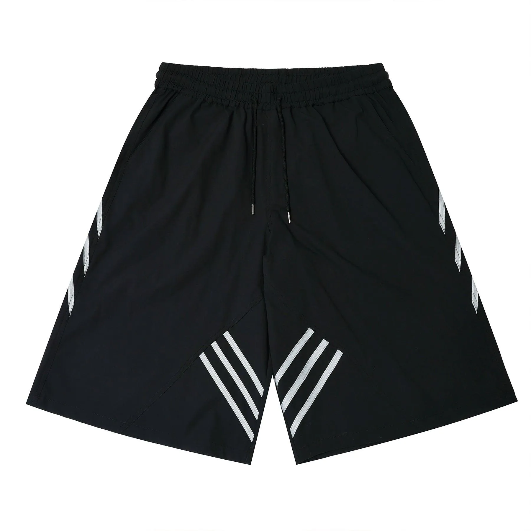 Sporty Baggy Shorts With Stripes