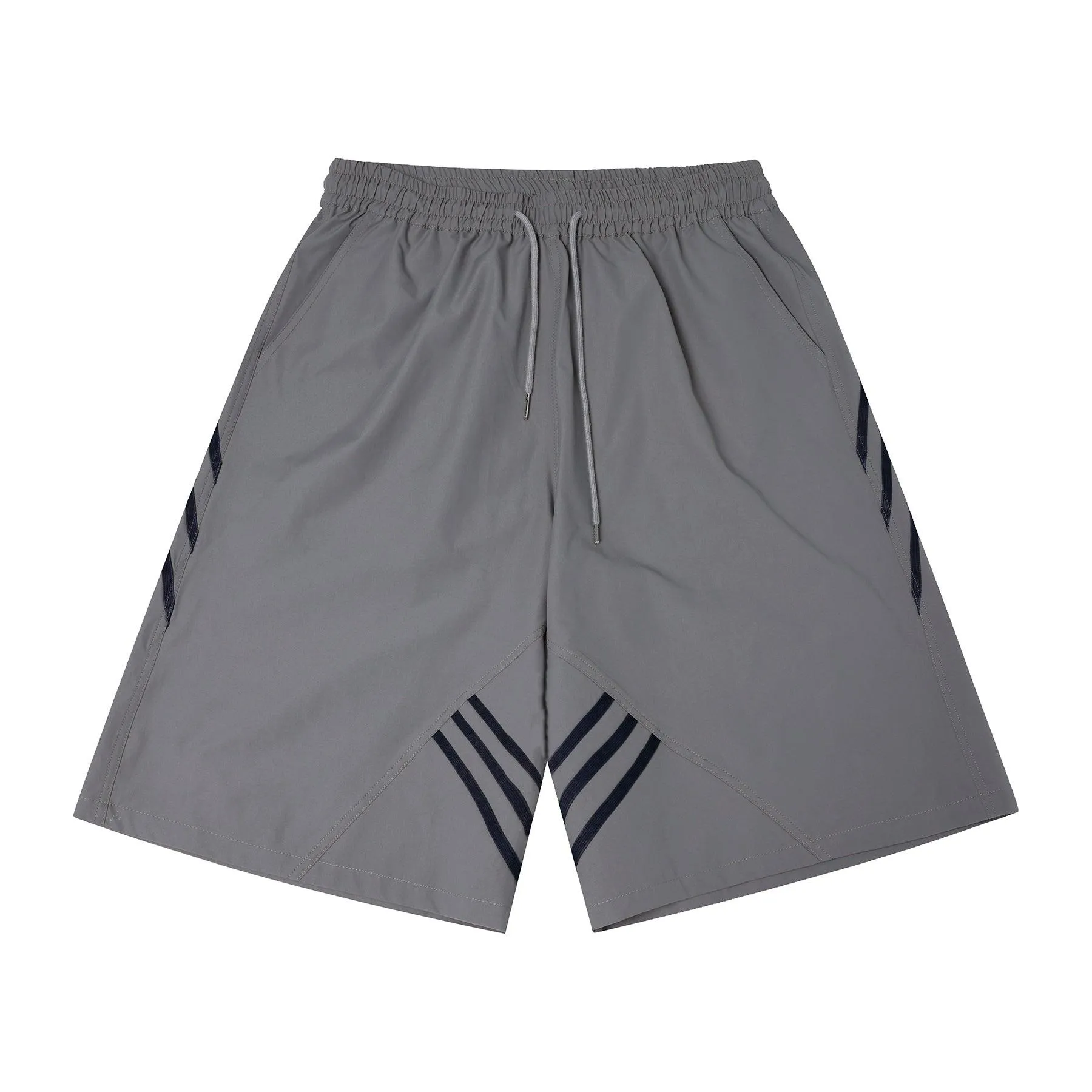 Sporty Baggy Shorts With Stripes