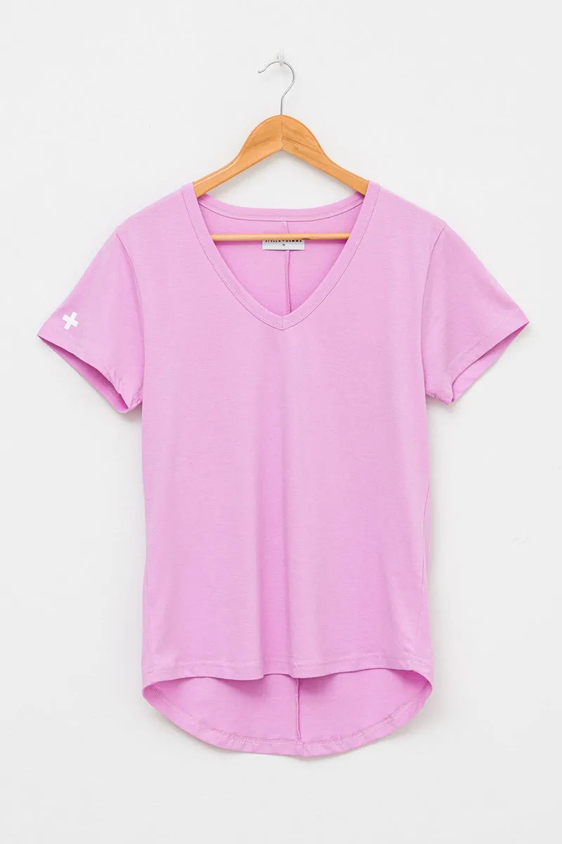 Stella   Gemma - Basics Tee V-Neck - Orchid