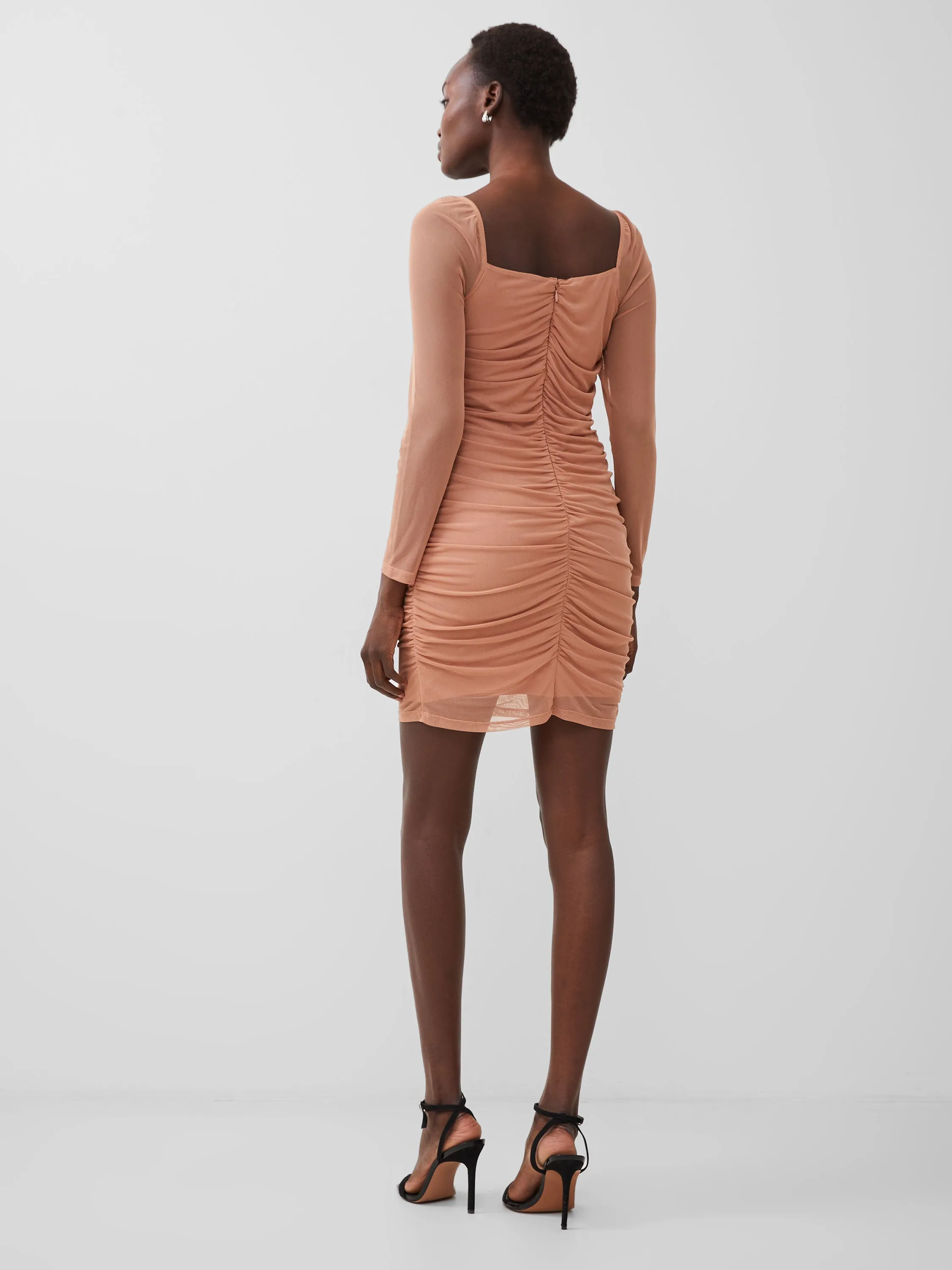 Toni Mesh Rouched Mini Dress