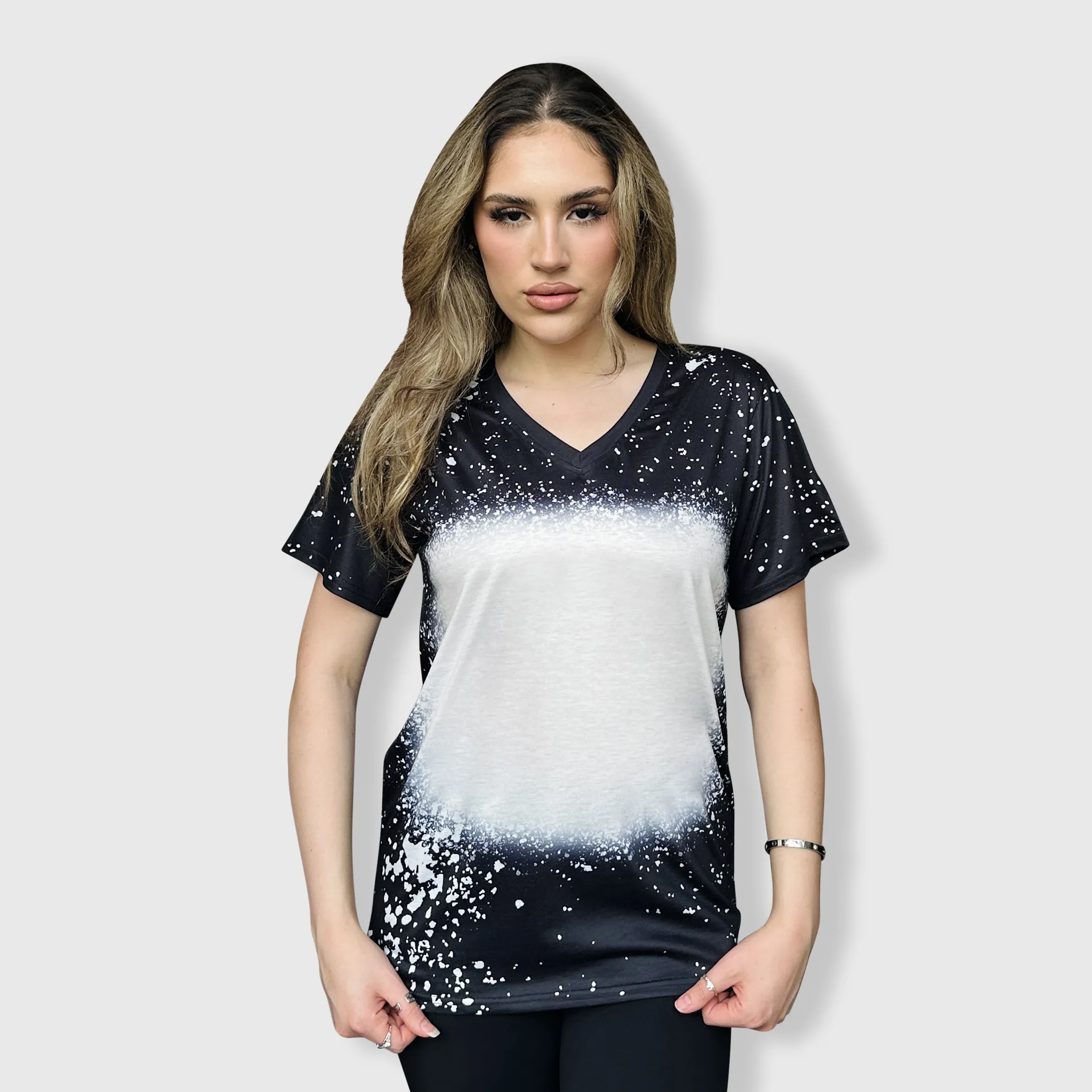 V-Neck FAUX Bleached Tees