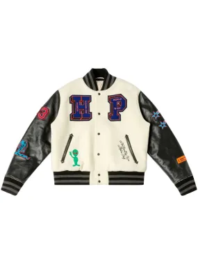 Varsity-Patches Bomber Jacket