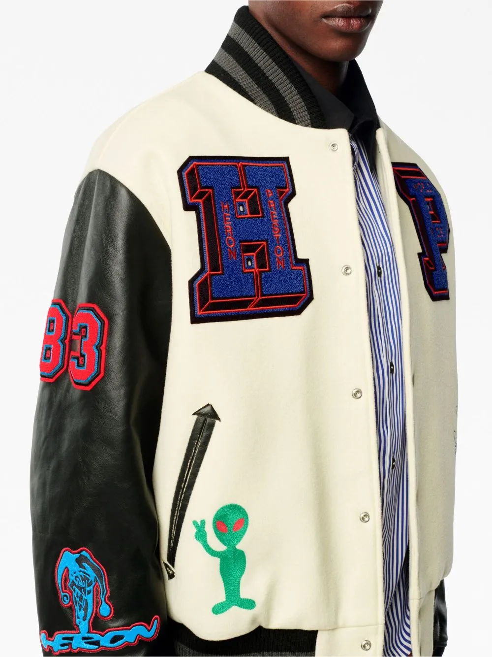 Varsity-Patches Bomber Jacket