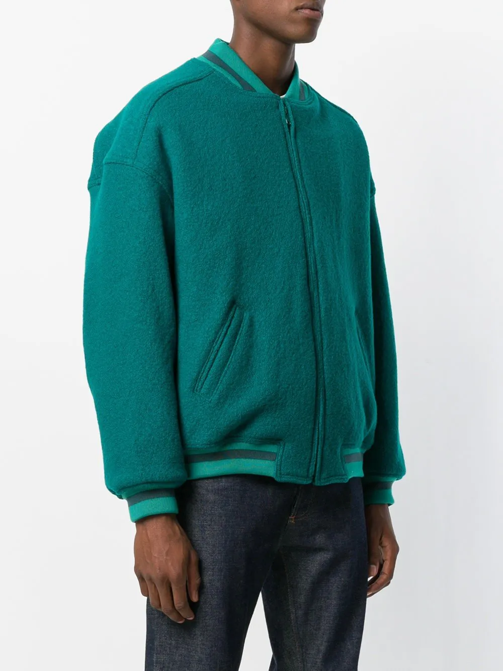 Virgin Wool Classic Bomber Teal