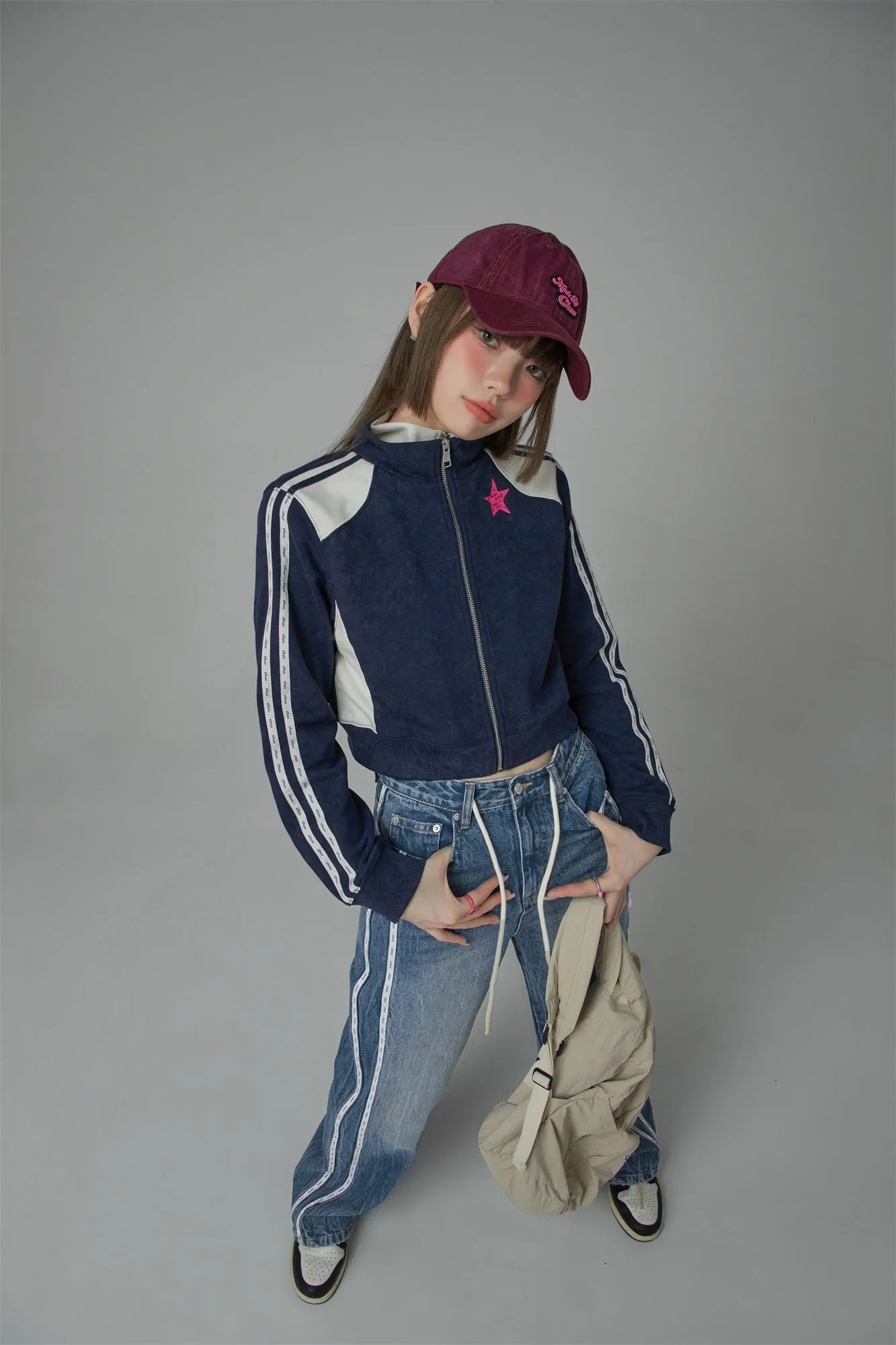 Whistle Vintage Cropped Zip-Up