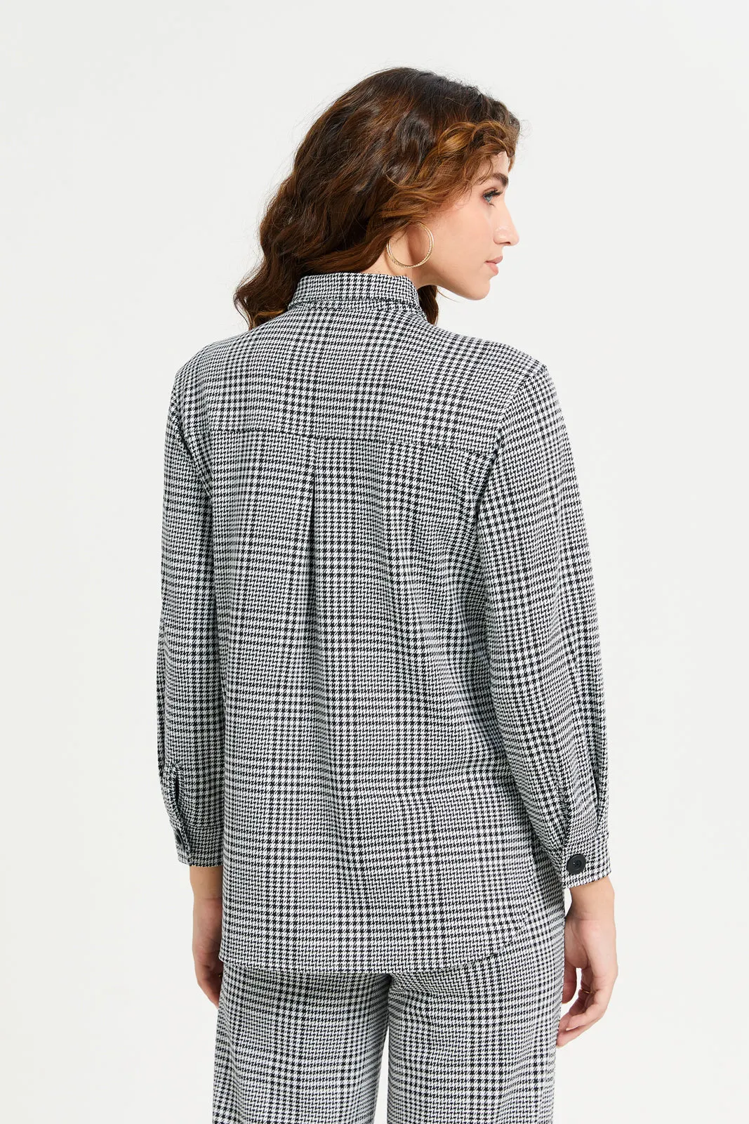 Women Grey Check Oversize Shirt