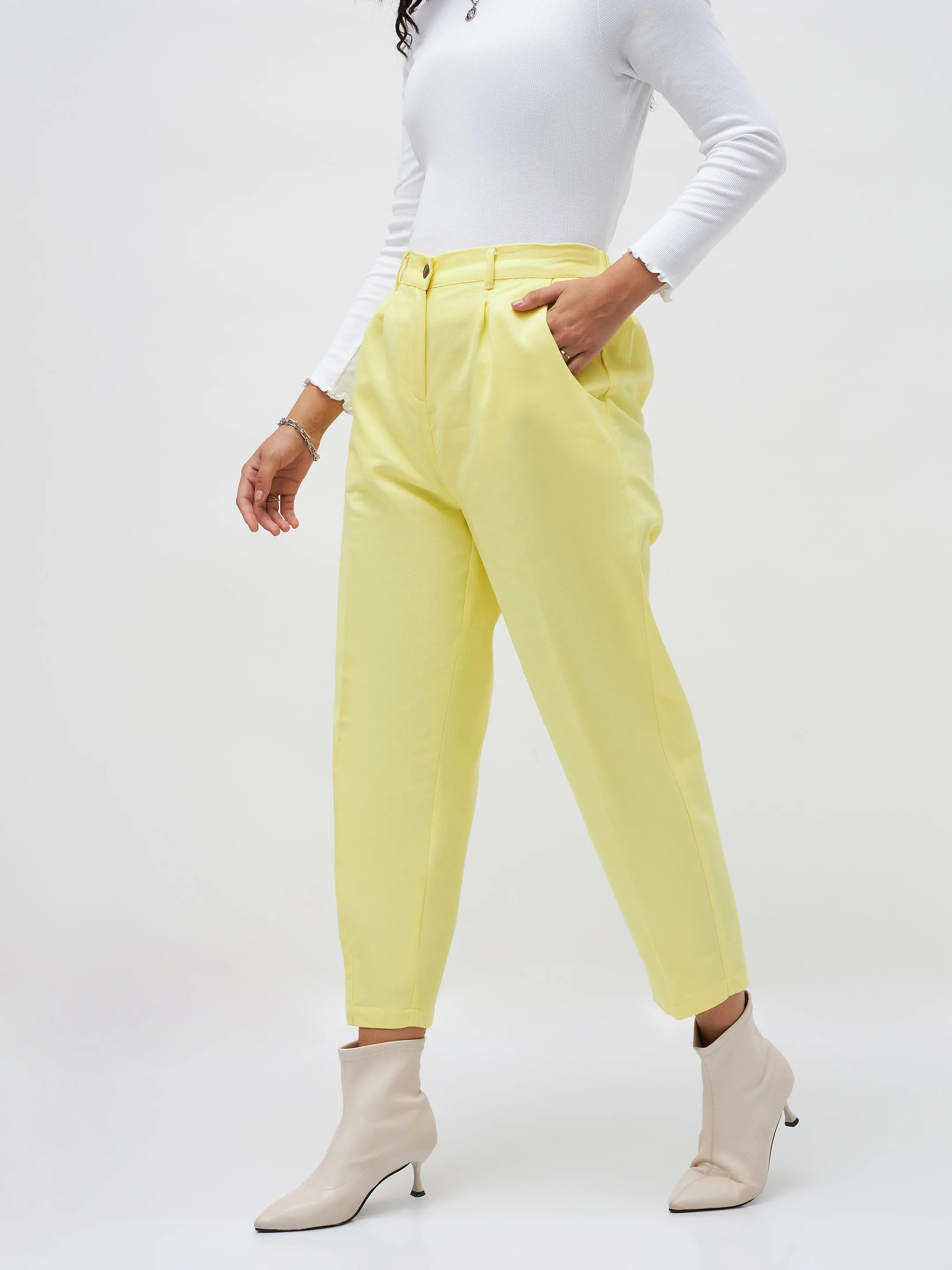 Yellow Tapered Pants