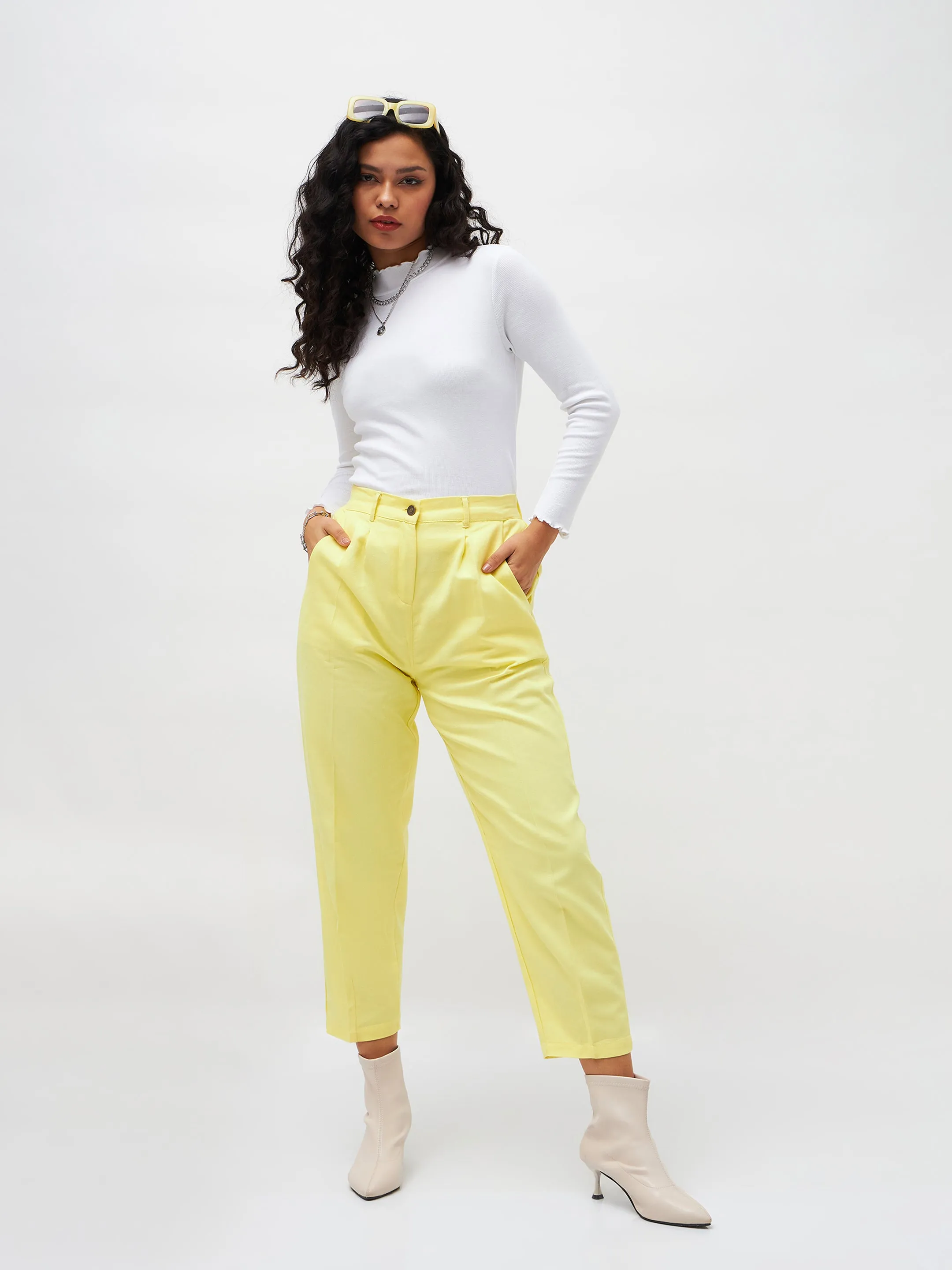 Yellow Tapered Pants