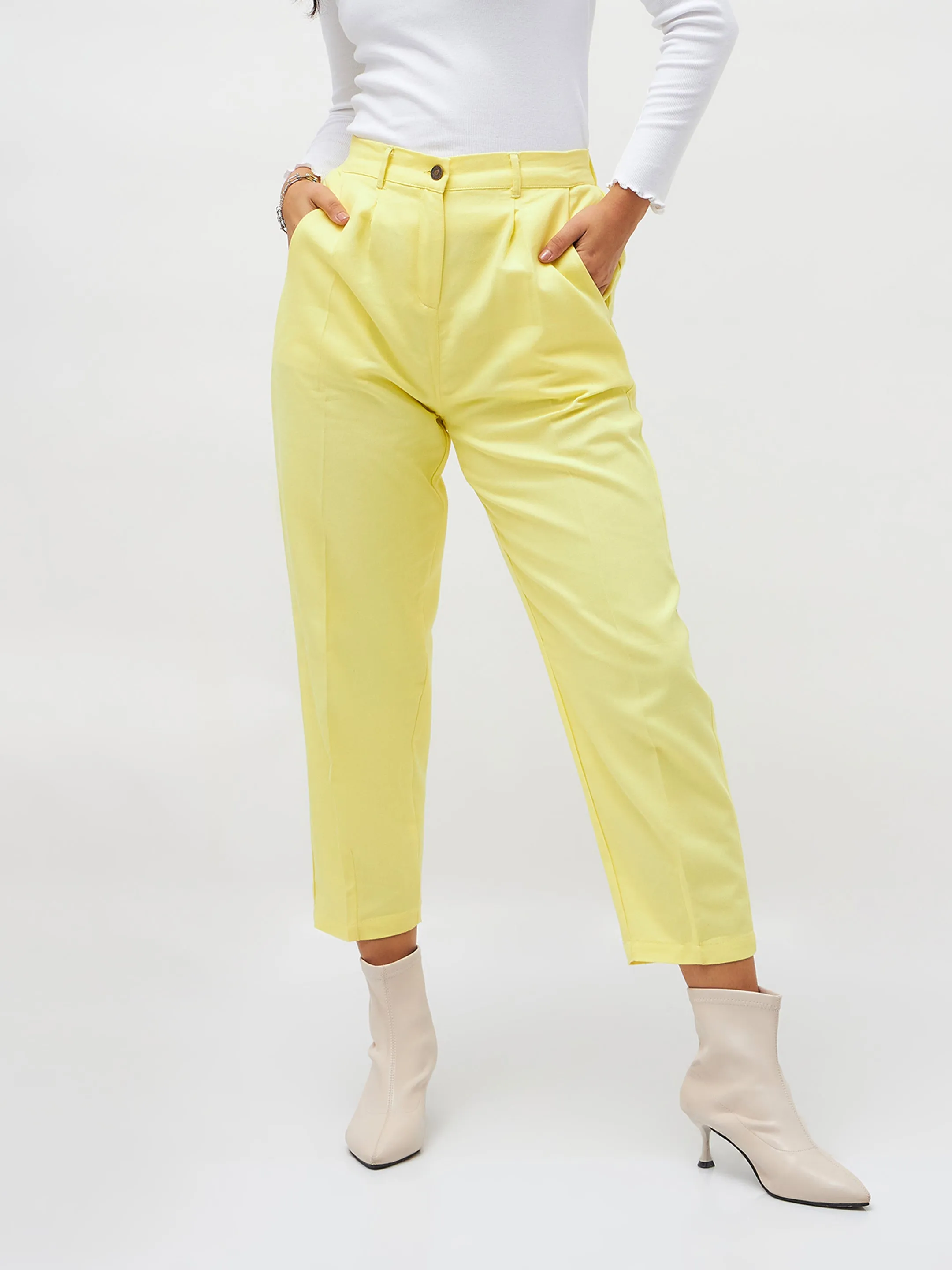 Yellow Tapered Pants