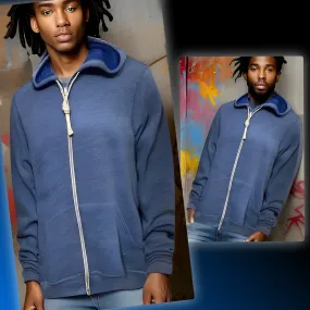 ^ZIP UP HOODIES^ (BLUE)(LIGHTWEIGHT)