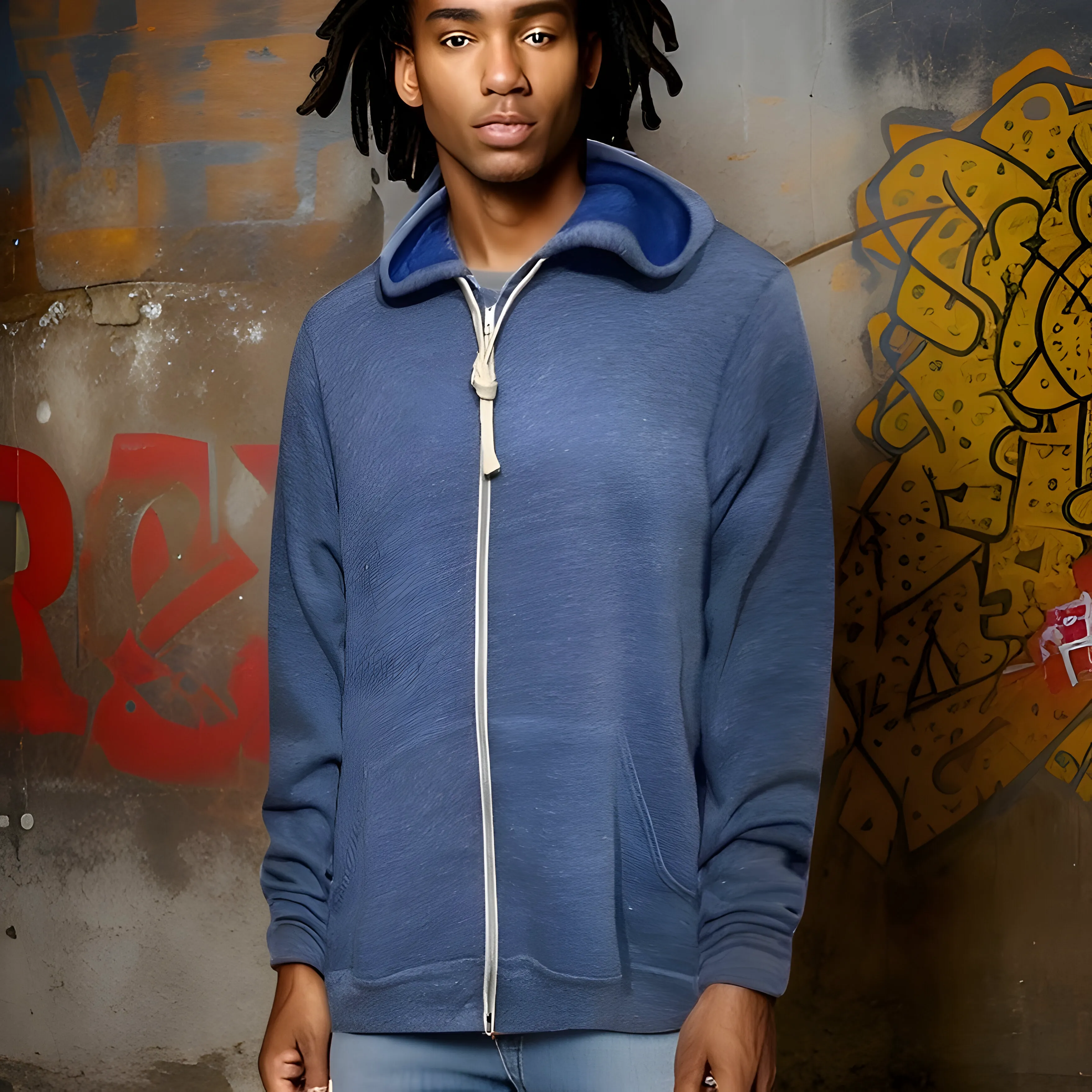 ^ZIP UP HOODIES^ (BLUE)(LIGHTWEIGHT)